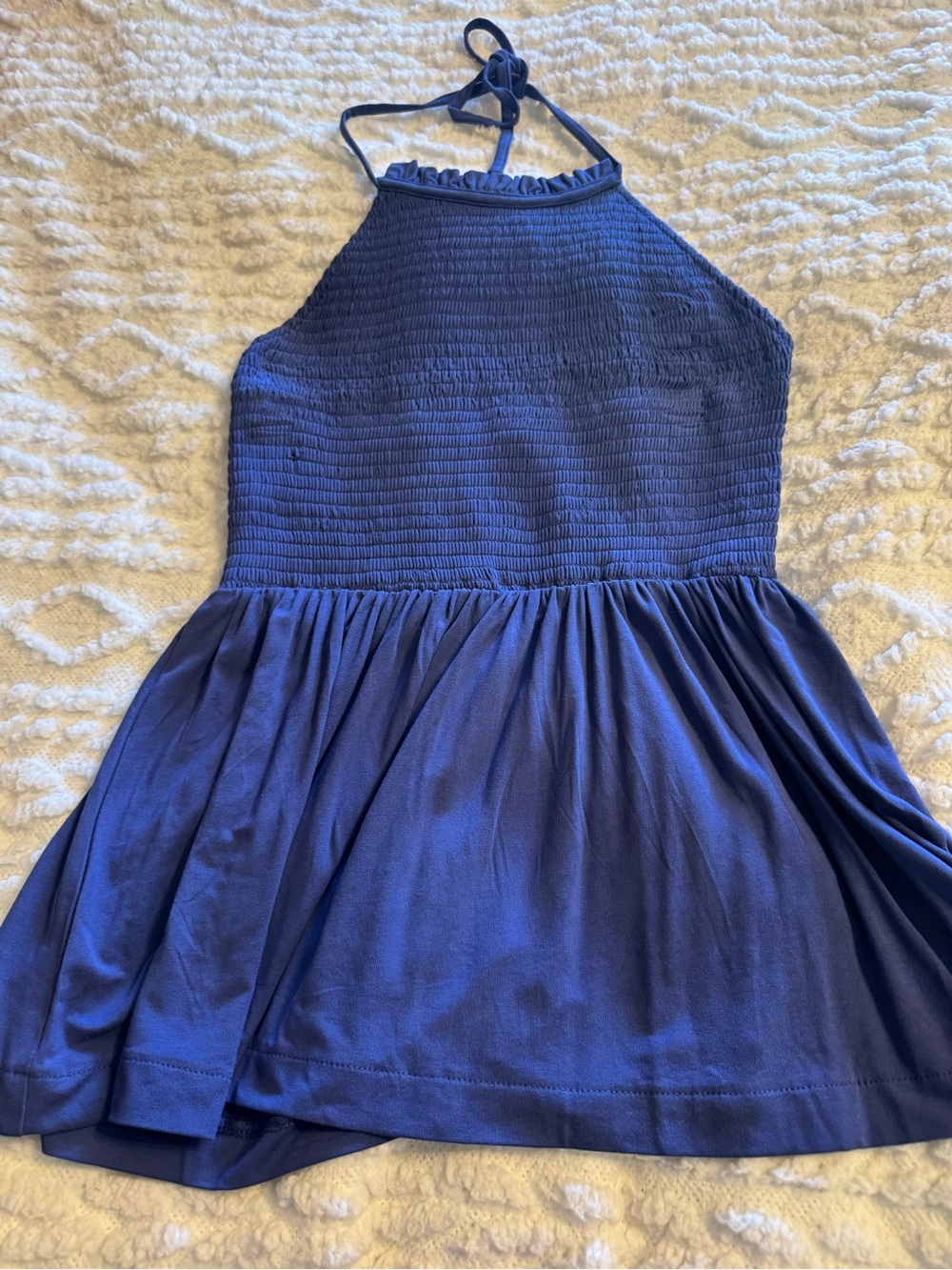 Lascana blue woman’s ribbed high neck top size medium